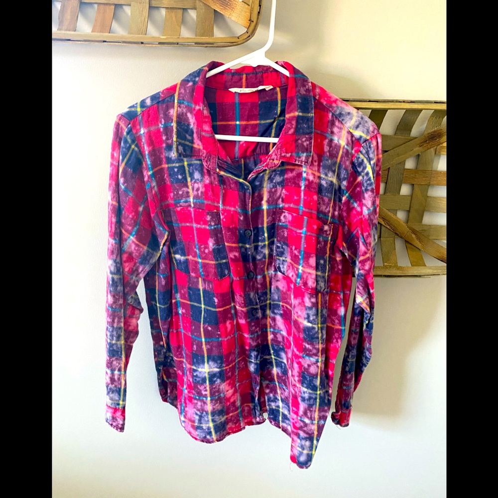 Pink Distressed Flannel